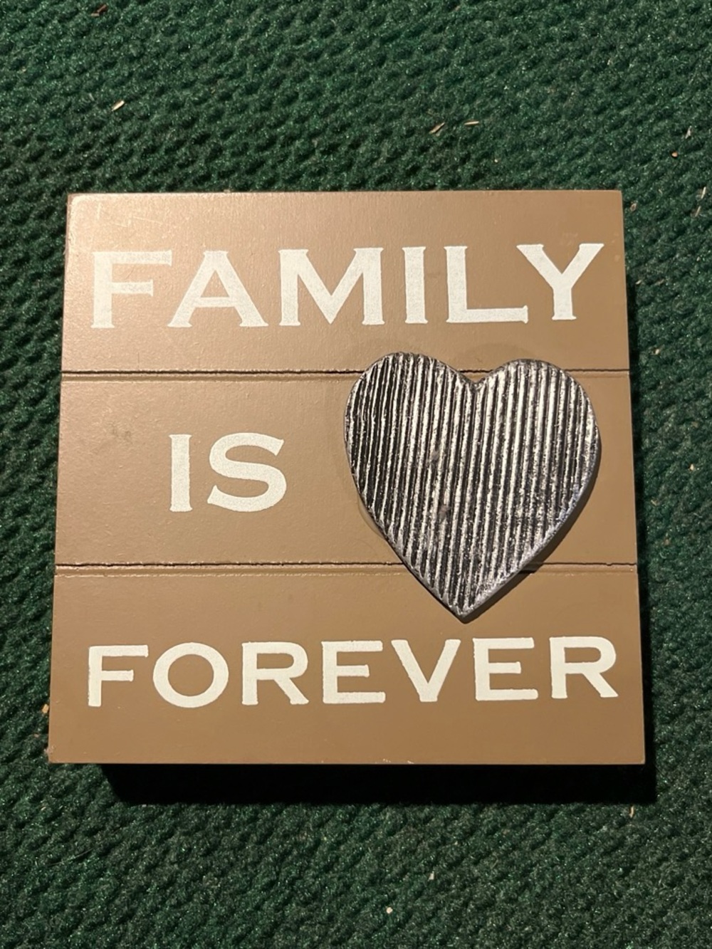 Family Is Forever Wall Plaque in Brown with White Lettering